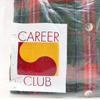 Career Club Shirt Mens Medium Green Red Tartan Plaid Cotton Blend New Packaged - take2supply