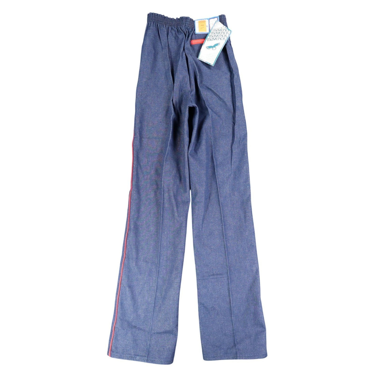 Vintage Young Maverick Jeans Girls 12 Blue Red Piping Elastic Waist USA NWT NOS - take2supply
