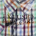 F/X Fusion Shirt Mens Large L Multicolor Check Button Down Easy Care D552 New - take2supply