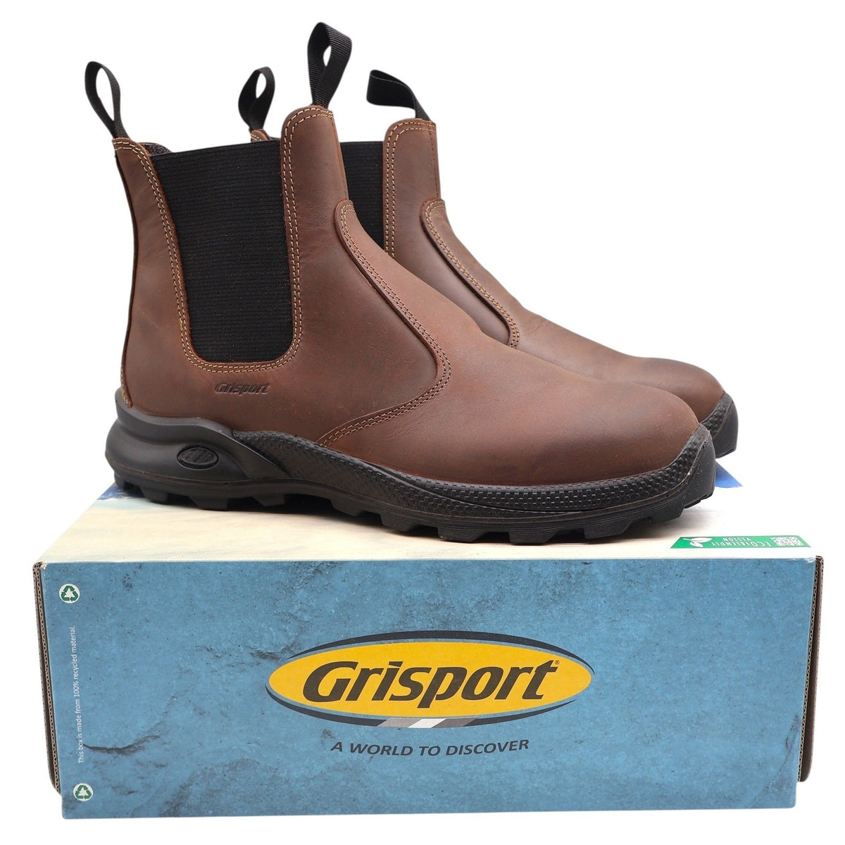 Grisport Cardigan Chelsea Boot Mens 11 Brown Leather Italy Work Safety 7003D9 - take2supply