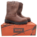 Worx Red Wing 5701 Steel Toe Work Boots Mens 7.5 Brown Leather New Deadstock - take2supply