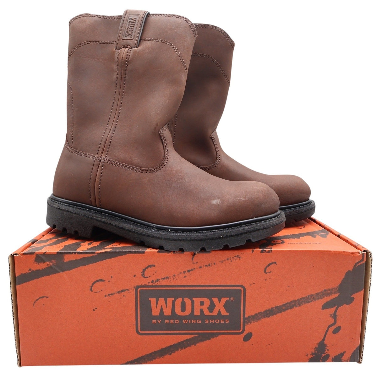 Worx Red Wing 5701 Steel Toe Work Boots Mens 7.5 Brown Leather New Deadstock - take2supply