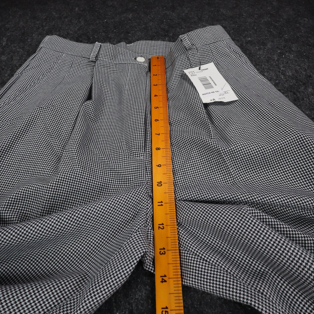 Southern Lady Dress Pants Womens 10 Petite Black White Houndstooth Pleated New - take2supply