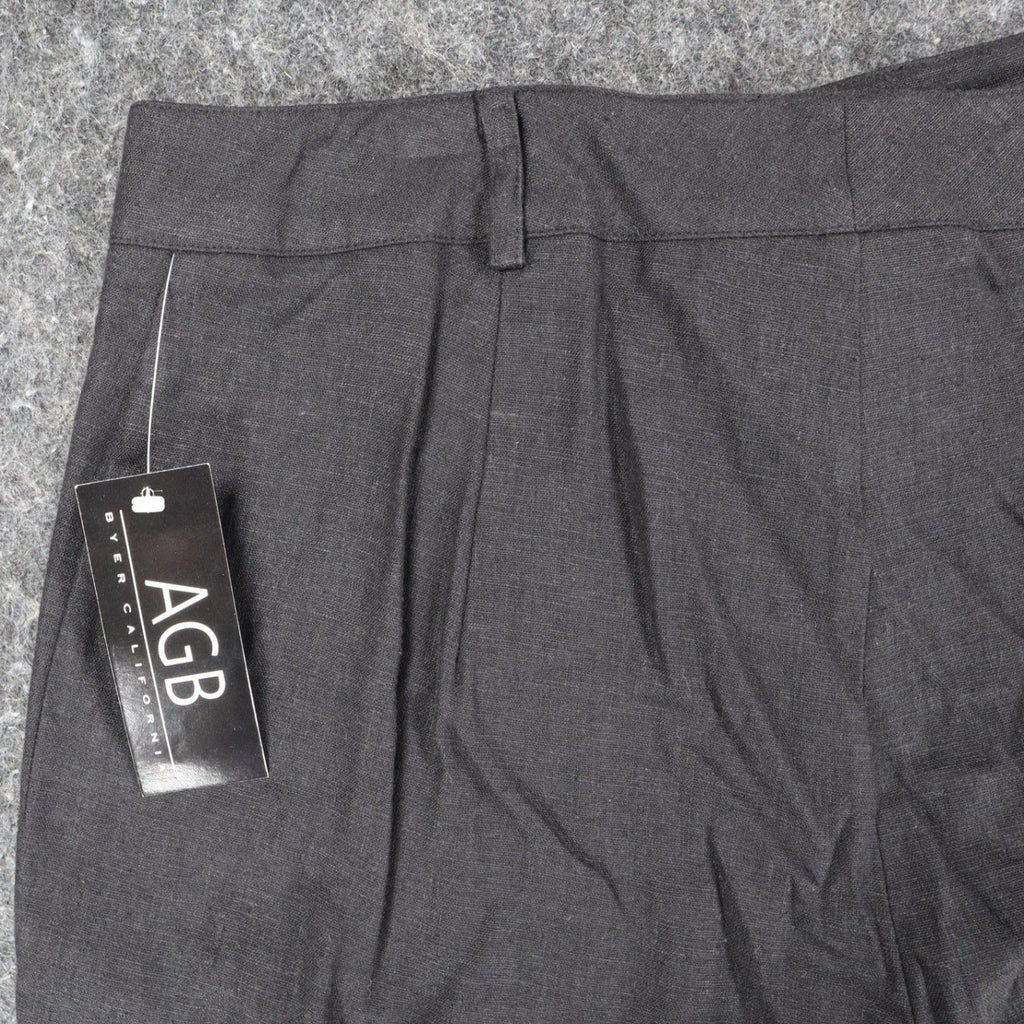 AGB Byer California Cargo Pants Womens 10 Y2K Black Linen Blend Wide Leg New - take2supply