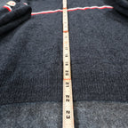s.Cool Sports Quarter Zip Sweater Mens L Charcoal Excellent Striped Merino Wool - take2supply