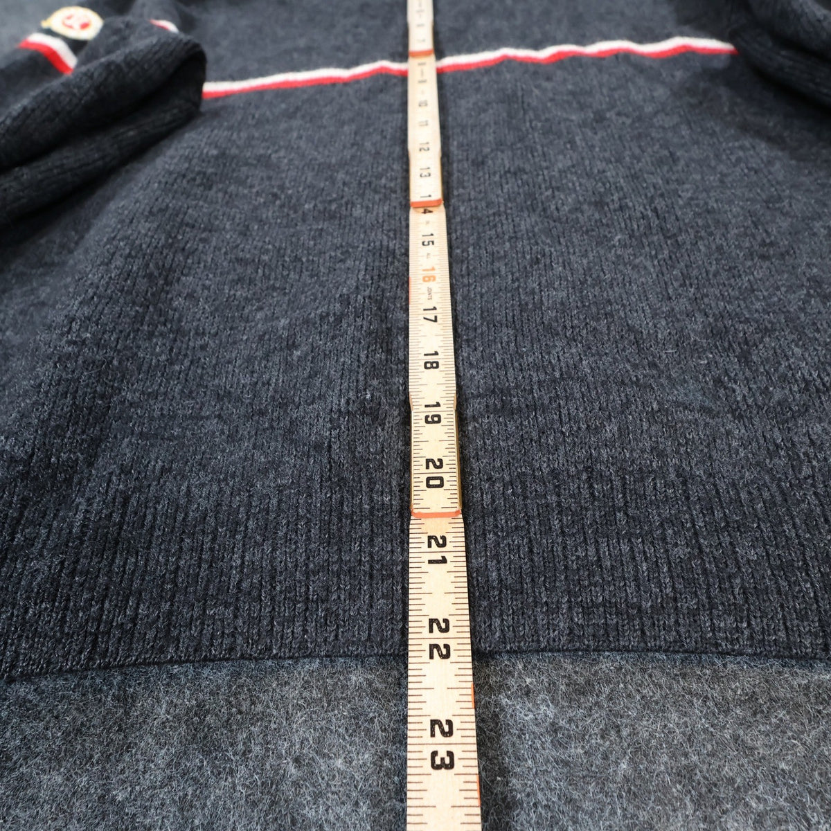 s.Cool Sports Quarter Zip Sweater Mens L Charcoal Excellent Striped Merino Wool - take2supply