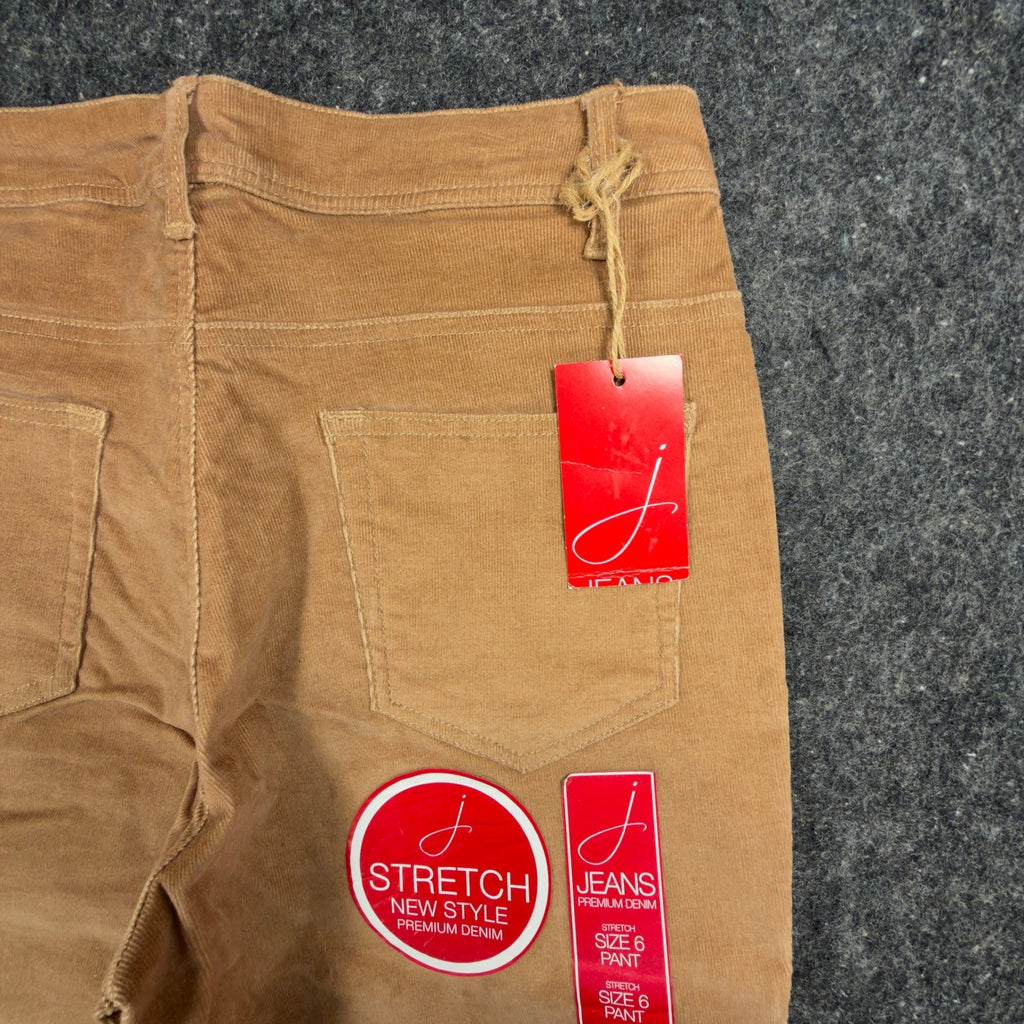 J Jeans Corduroy Flare Pants Womens 6 Tan Cotton Stretch NWT Deadstock - take2supply