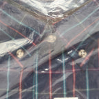 Career Club Plaid Button Down Shirt Mens XL Vintage 80s Navy Poly Cotton USA NOS - take2supply