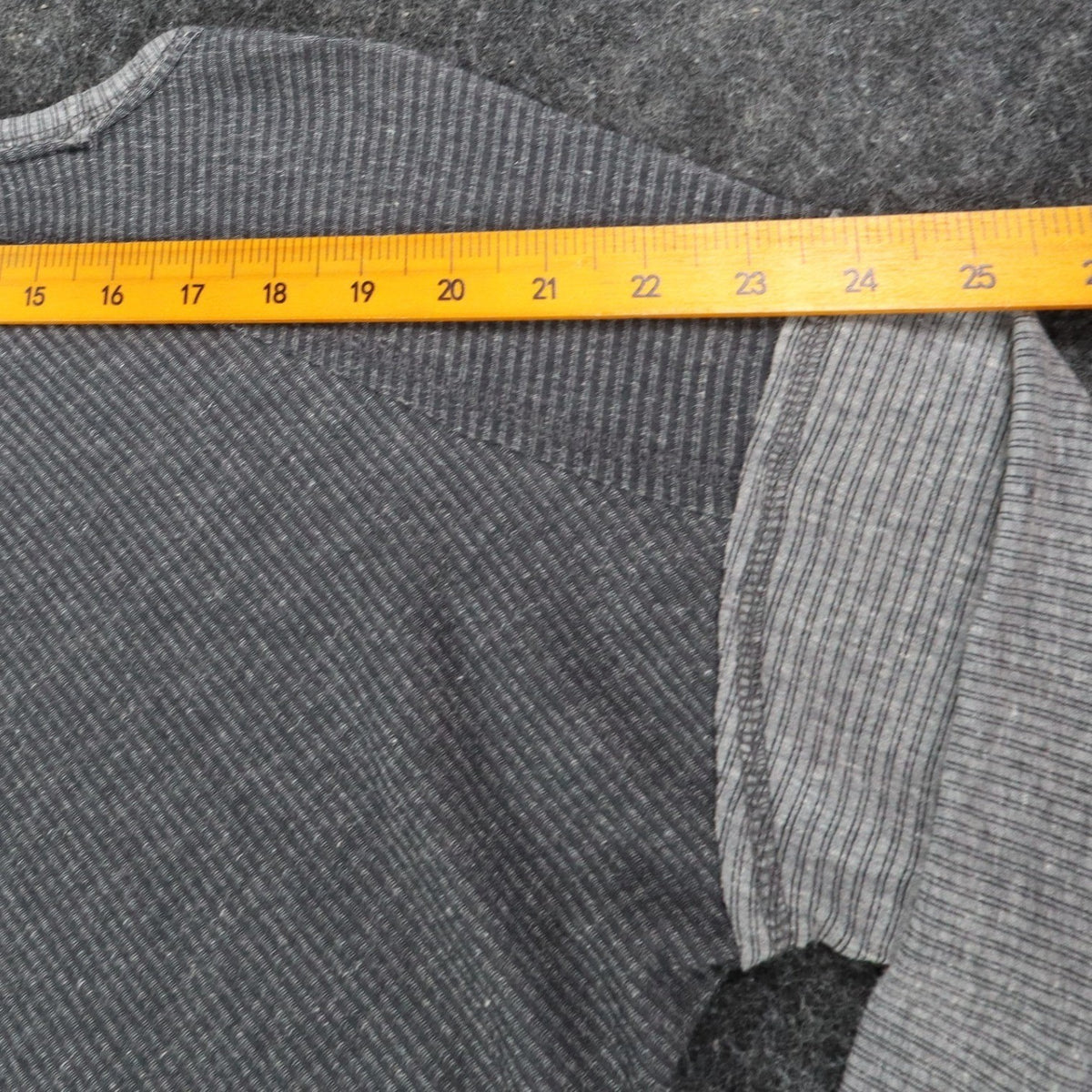 Hem & Thread Top Womens Large Gray Ribbed Lace Cuff Long Sleeve Tee New C797 - take2supply