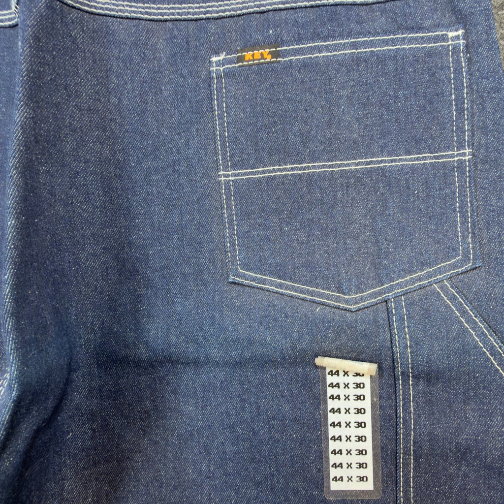 KEY Vintage 90s Dungaree Jeans Mens 44x30 USA Made Blue Denim NWT 1-402-41 - take2supply
