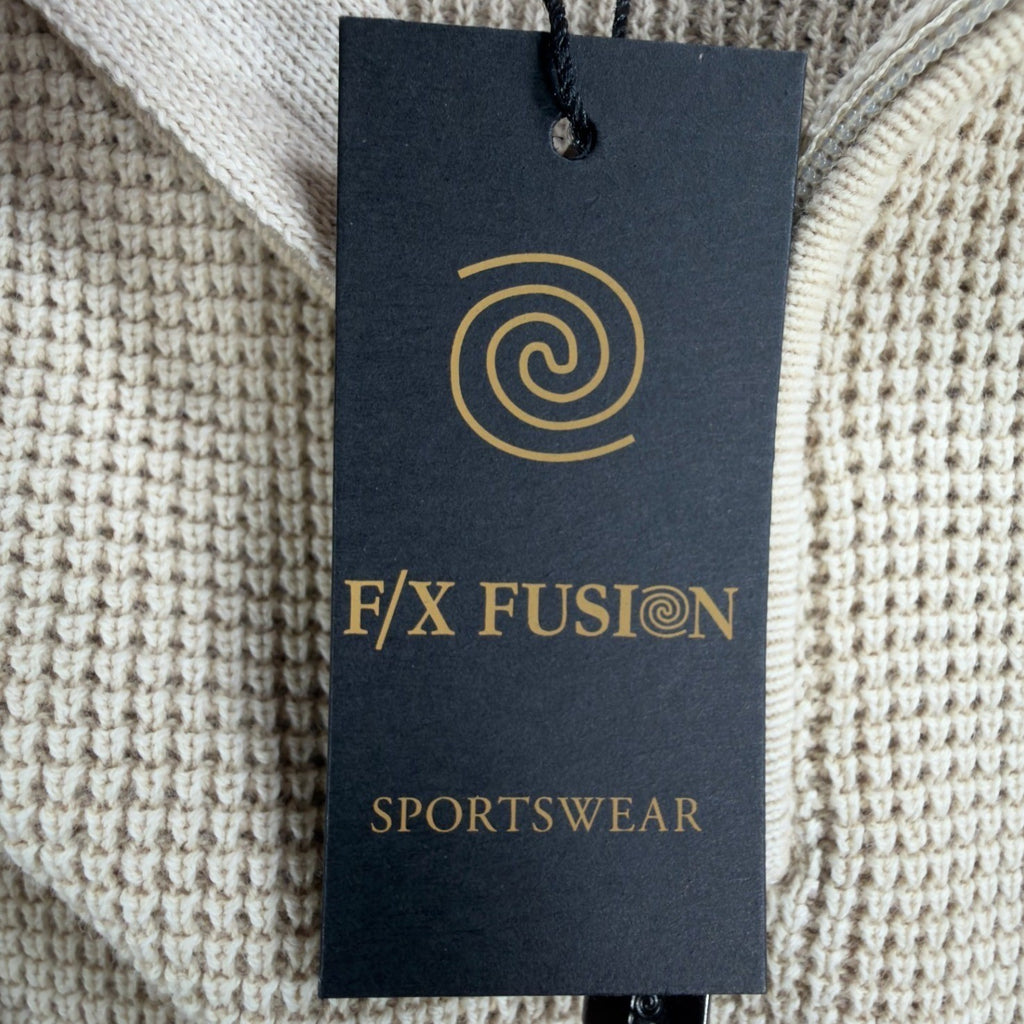 F/X Fusion Quarter Zip Sweater Mens Medium Putty Cotton Sandwash NWT C692 - take2supply