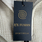 F/X Fusion Quarter Zip Sweater Mens Medium Putty Cotton Sandwash NWT C692 - take2supply