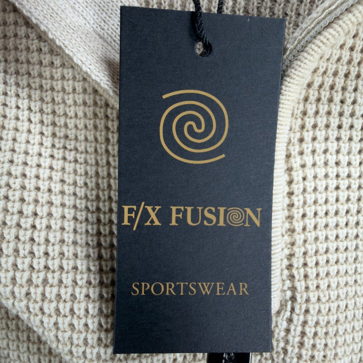 F/X Fusion Quarter Zip Sweater Mens Medium Putty Cotton Sandwash NWT C692 - take2supply