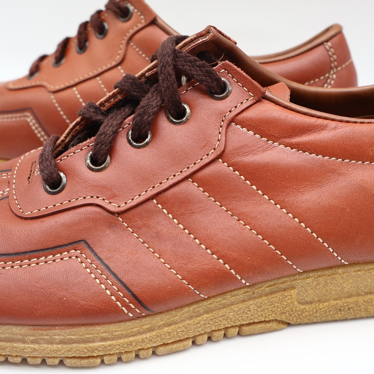 Walker Adirondack Oxford Shoes Mens 7.5 D Vintage Brown Leather Made in USA NOS - take2supply