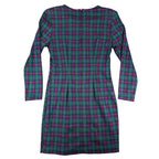 My Michelle Plaid Dress Womens 13/14 Vintage 90s Purple Green Long Sleeve Mini - take2supply