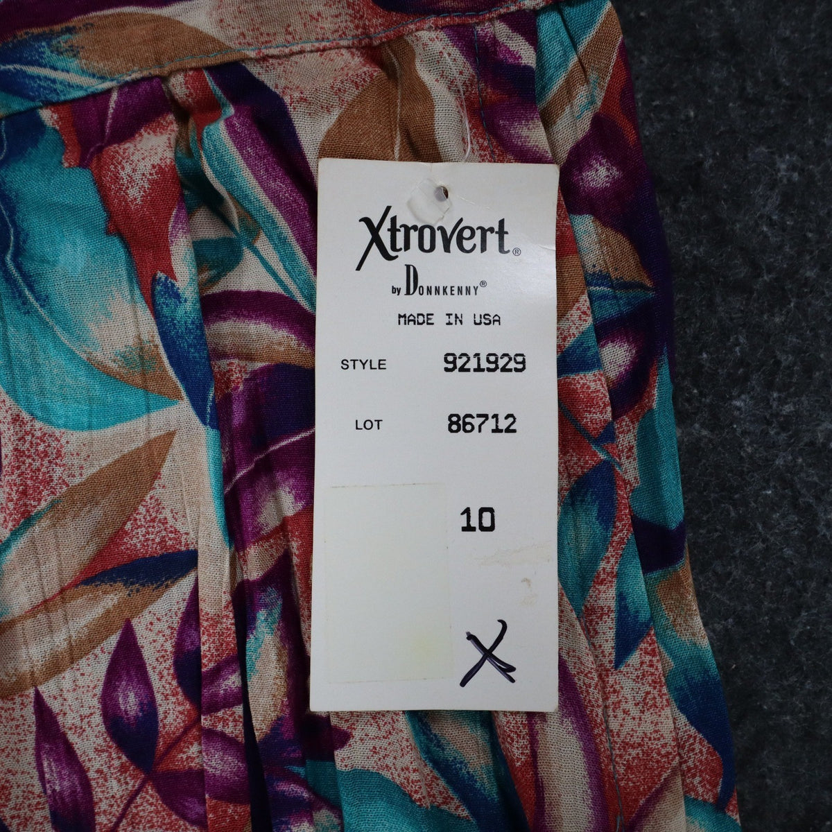 Xtrovert Skirt Womens 10 Vintage 90s Rayon Tropical Floral Pleated Midi USA NEW - take2supply