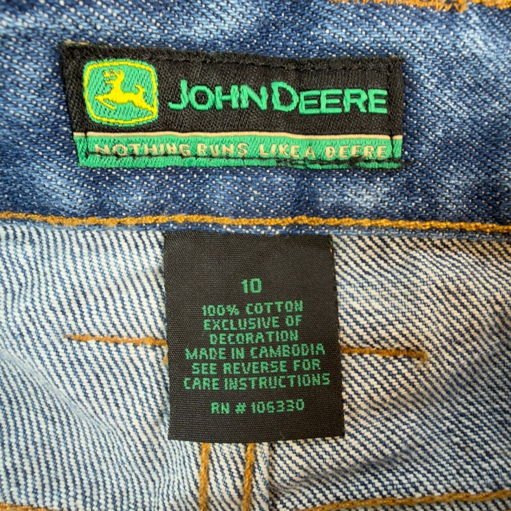 John Deere Y2K Carpenter Denim Shorts Boys 10 Blue Stone Wash NWT Deadstock - take2supply