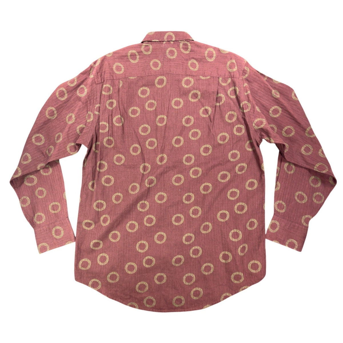Geoffrey Beene Y2K Circle Print Shirt Mens M Burgundy Cotton NWT New - take2supply
