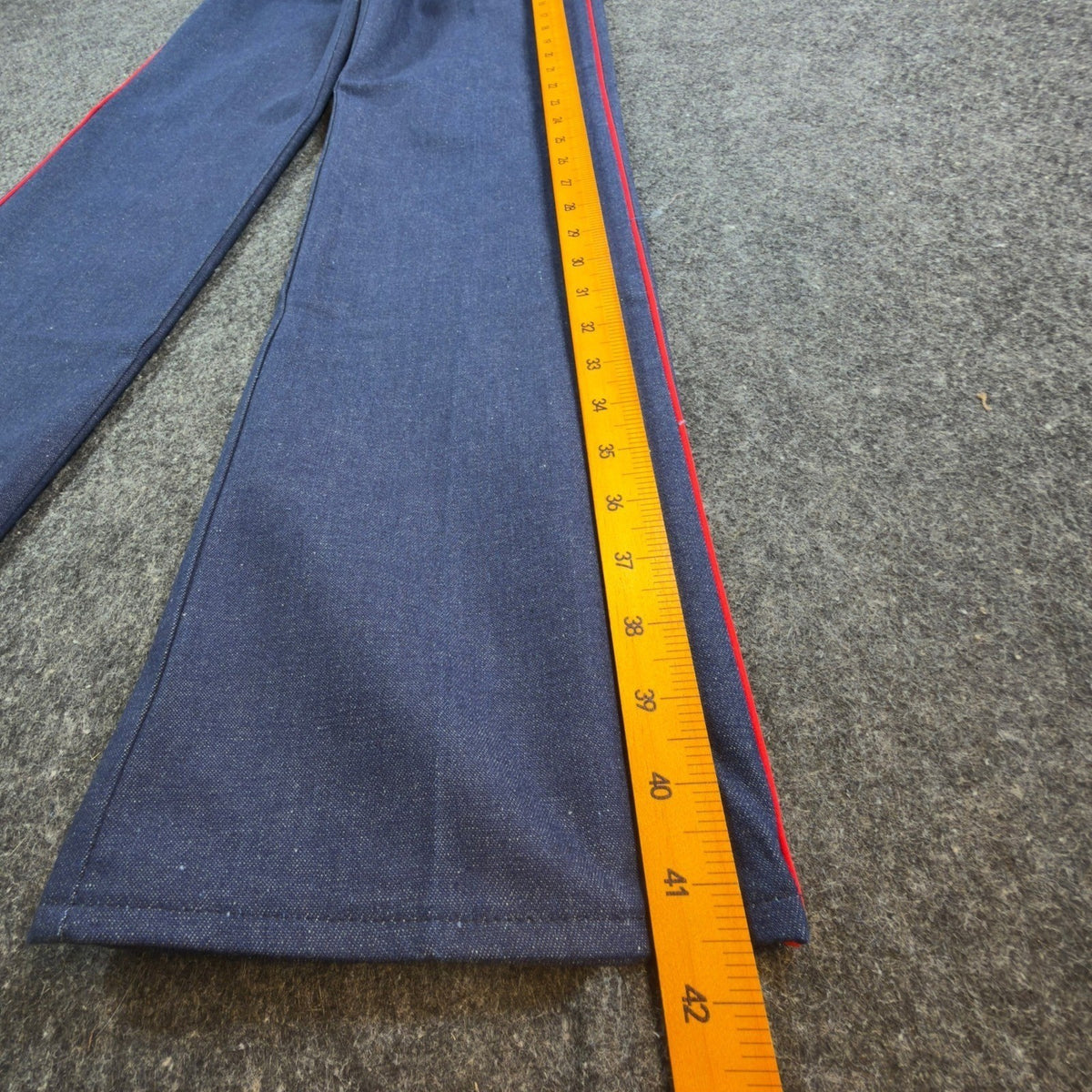Maverick Vintage 80s Pants Girls 14 Blue Track Piping USA Made NOS NWT 24.5x30 - take2supply