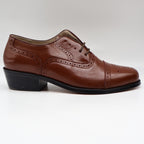 Conti Oxford Shoes Mens 9 D Vintage Brown Leather Cap Toe Brogue H1005 NOS - take2supply