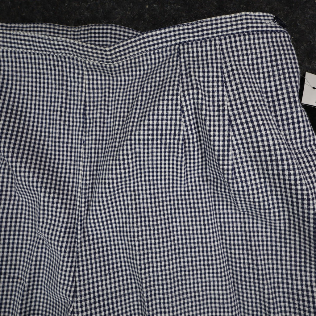 Southern Lady Pants Womens 14 Navy White Gingham Cotton Stretch Side Zip NWT NOS - take2supply
