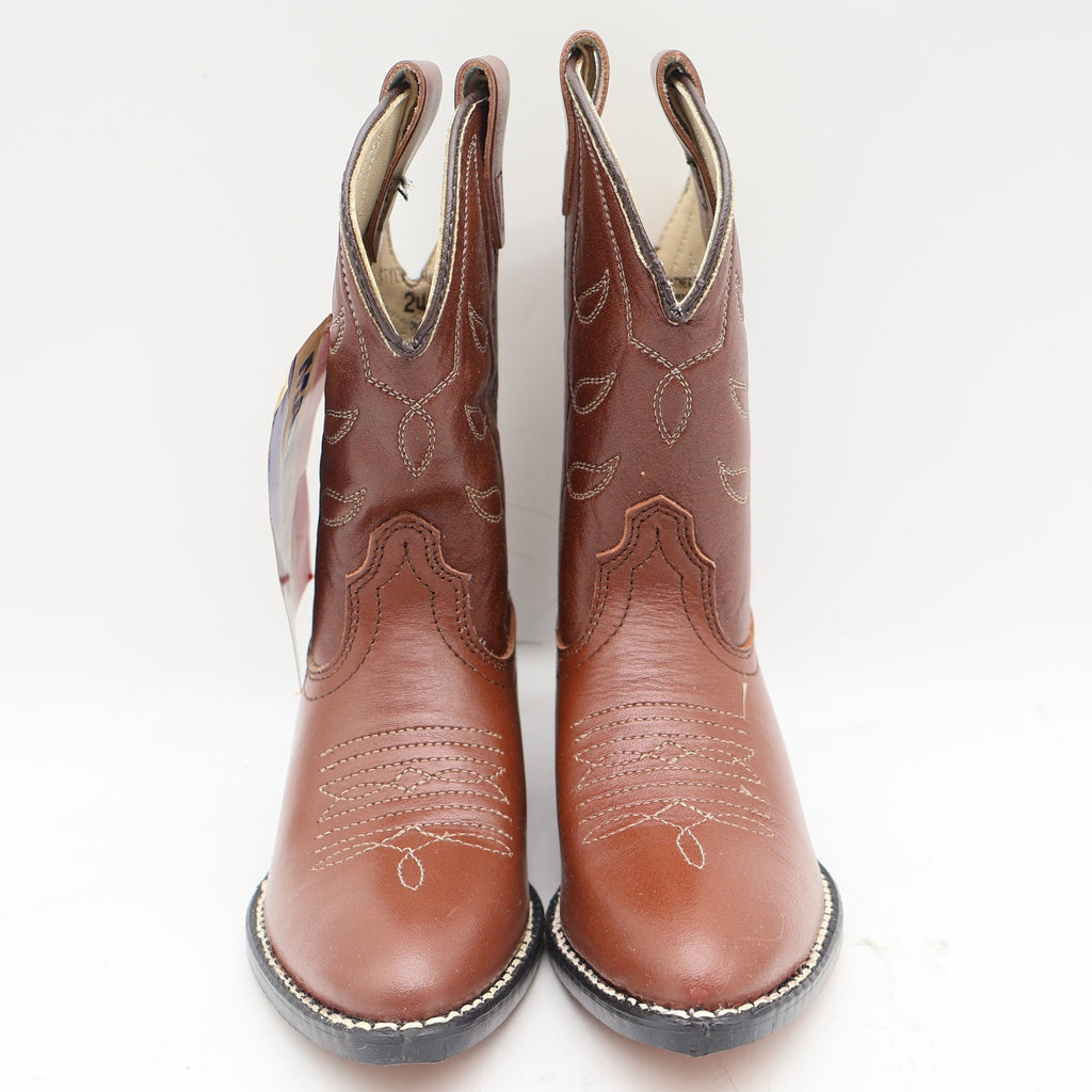 Acme Cowboy Boots Kids Size 10 D Vintage Brown Leather Made in USA NIB 2406 - take2supply
