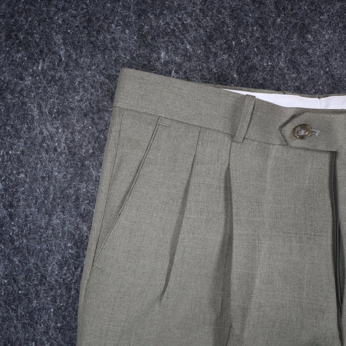 Gino Cappeli Dress Pants Mens 33 Vintage Olive Green Pleated James Deadstock - take2supply