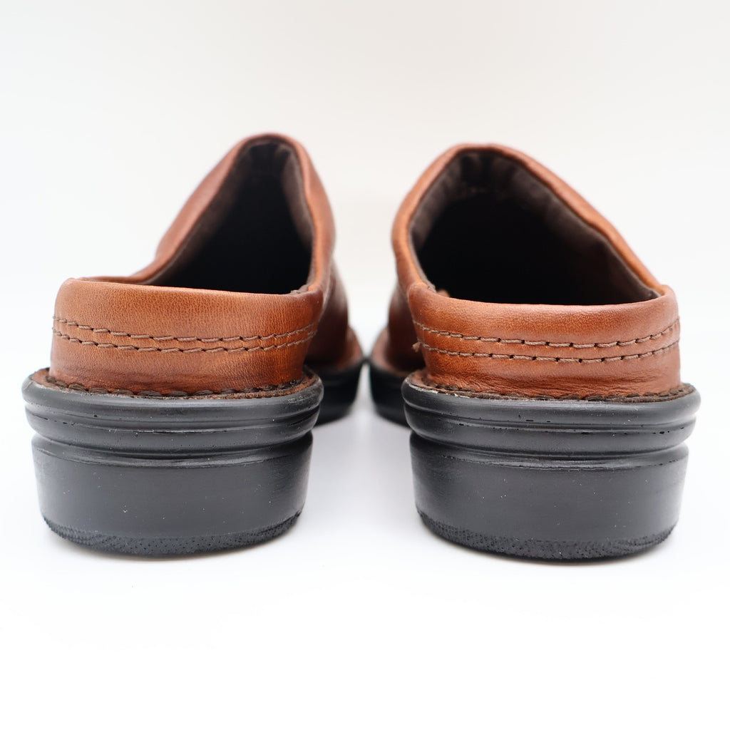 Dexter Escapes Mules Womens 6.5 Vintage Cognac Grained Leather Slip On Clogs - take2supply