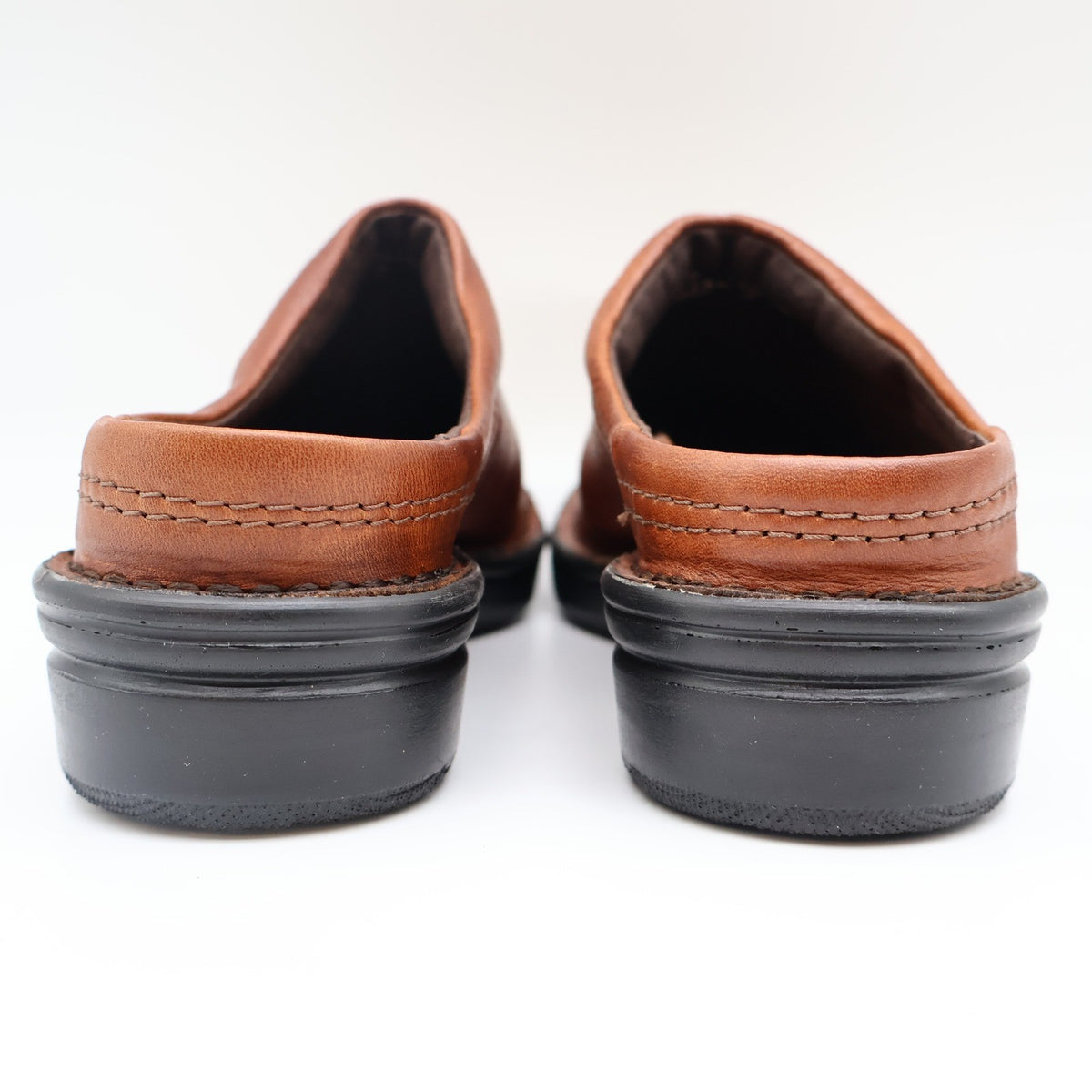 Dexter Escapes Mules Womens 6.5 Vintage Cognac Grained Leather Slip On Clogs - take2supply