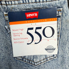 Levis 550 Jeans Boys 11 Slim Vintage 90s Light Acid Wash Denim Made in USA NWT - take2supply