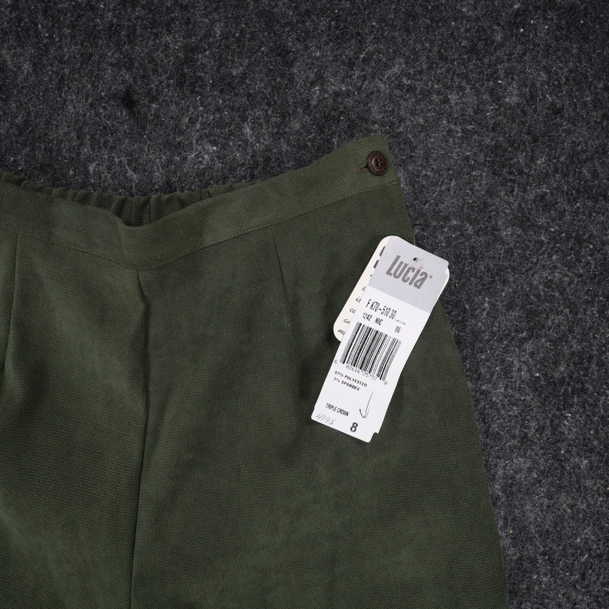 Lucia Trousers Womens Size 8 Y2K Cactus Green Stretch Pleated Straight Leg Pants - take2supply