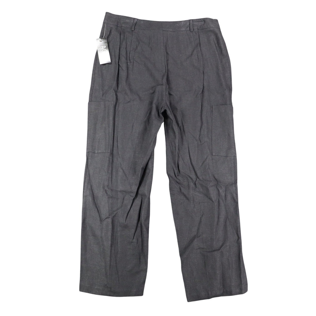 AGB Byer California Cargo Pants Womens 12 Vintage Y2K Black Linen Rayon Utility - take2supply