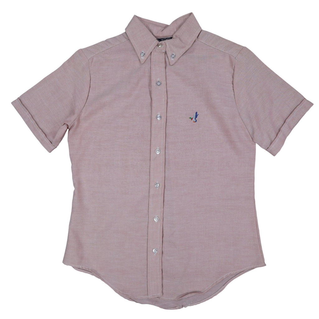 A Fox Shirt Kids 5 Vintage Pink Cotton Short Sleeve Duck Embroidery USA New - take2supply