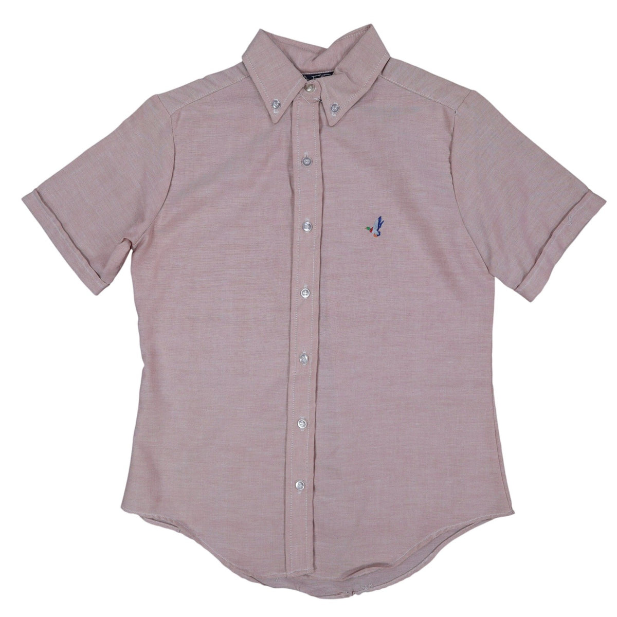 A Fox Shirt Kids 5 Vintage Pink Cotton Short Sleeve Duck Embroidery USA New - take2supply