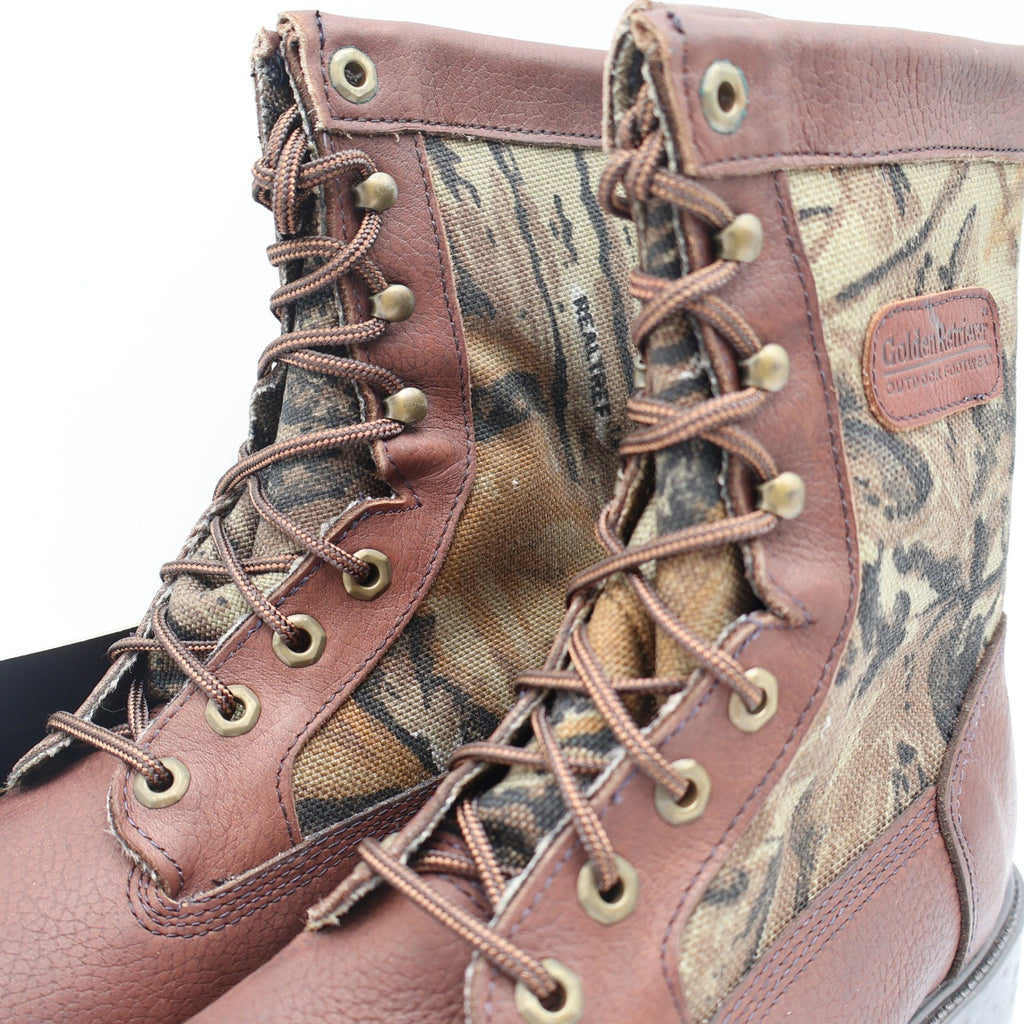 Golden Retriever Hunting Boots Mens 9 Vintage Brown Camo Waterproof Thinsulate - take2supply