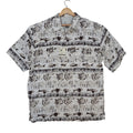 Bugle Boy Button Up Mens XL Beige New Fish Print Short Sleeve Excellent - take2supply