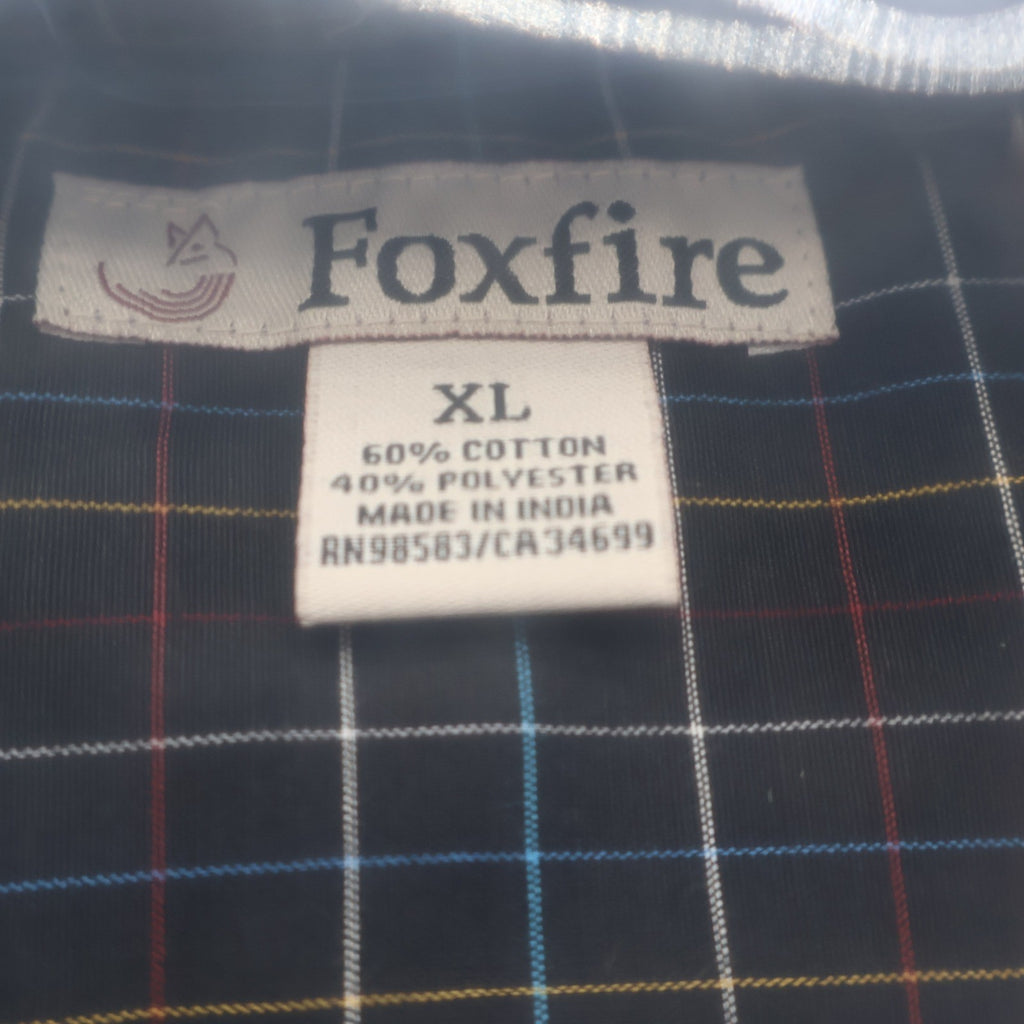 Foxfire Button Down Shirt Mens XL Navy Blue Grid Check Cotton Blend NWT - take2supply