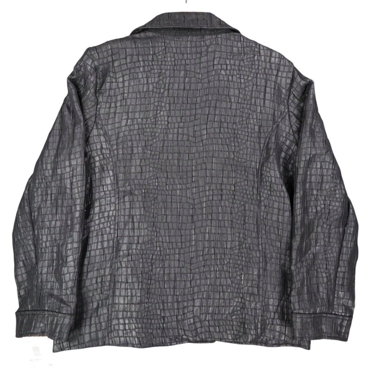 N Touch Zip Up Jacket Womens 14 Black Textured Crinkle Mock Neck New NWT - take2supply