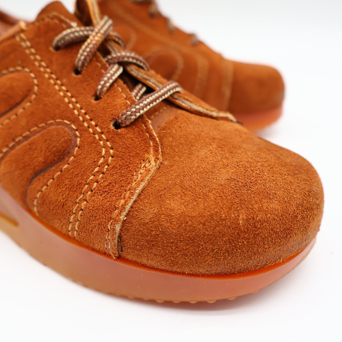 Walker Oxford Sneakers Kids 12 D Vintage 70s Rust Suede Platform Made in USA - take2supply
