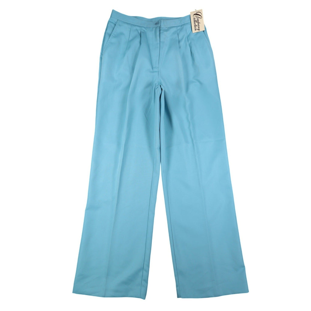 Company Collection Pants Womens 14 Vintage Blue Polyester Pleated Straight Leg - take2supply
