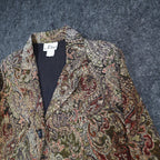 N Touch Paisley Blazer Womens Size S Brown Multi Metallic Single Button NWT - take2supply