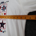 Donnkenny Classics Polo Shirt Womens M Vintage 90s White Embroidered Cat NWT - take2supply
