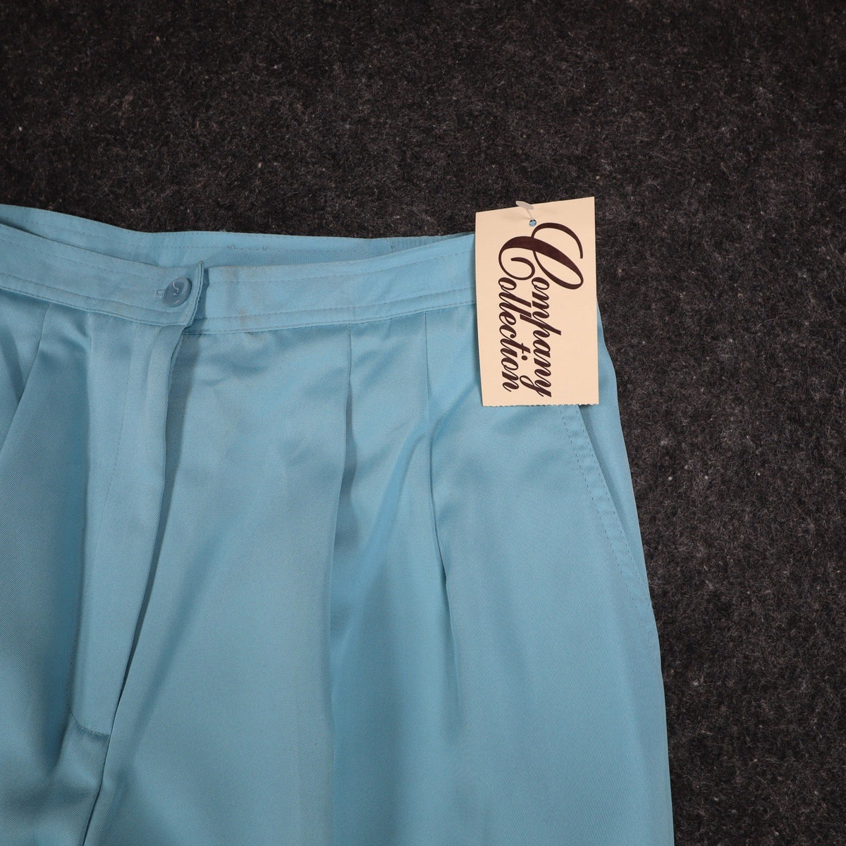 Company Collection Pants Womens 14 Vintage Blue Polyester Pleated Straight Leg - take2supply