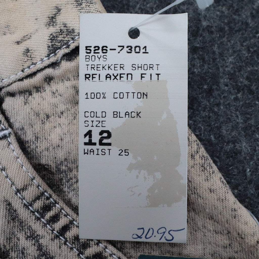 Lee Trekker Shorts Boys 12 Vintage 90s Black Acid Wash Relaxed Fit Cotton NWT - take2supply