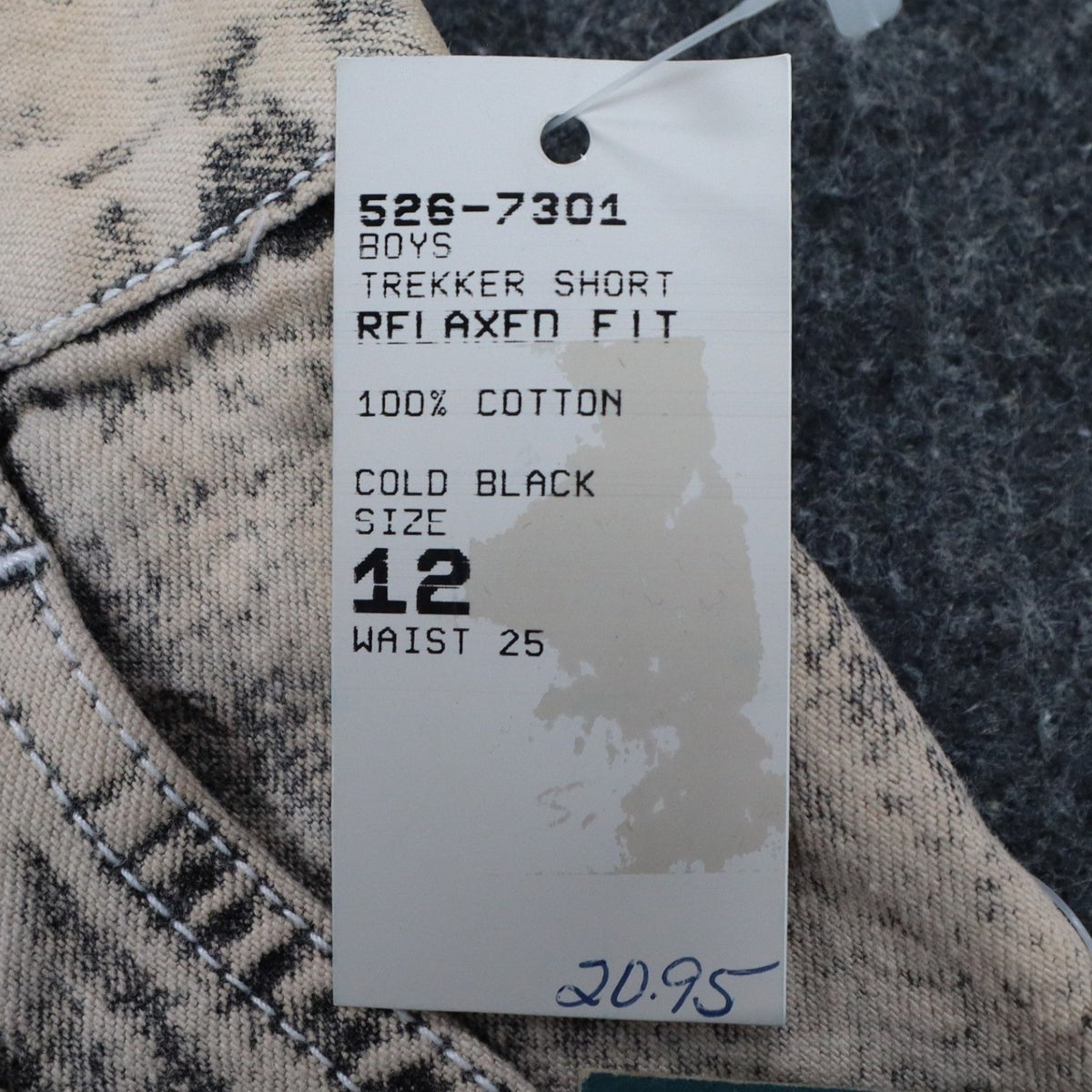 Lee Trekker Shorts Boys 12 Vintage 90s Black Acid Wash Relaxed Fit Cotton NWT - take2supply
