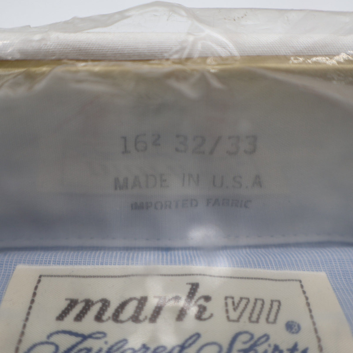 Mark VII Dress Shirt 16.5 32/33 Blue Stripe White Contrast Collar USA New - take2supply