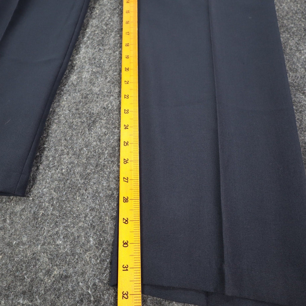 Haggar Stuff Pleated Dress Pants Mens 33x32 Vintage 90s Navy Wool Blend NWT - take2supply