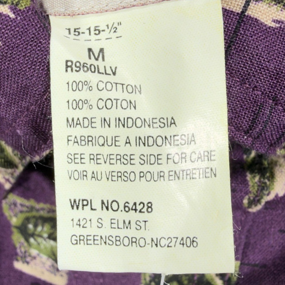Wrangler Vintage 90s Button Down Shirt Mens M Purple Cotton NWT Rugged Wear - take2supply
