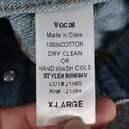 Vocal Denim Vest Womens XL Blue Cotton Studded Rhinestone Frayed Raw Edge Vest - take2supply