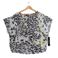 mymichelle Leopard Print Blouse Womens XL Sheer Chiffon Dolman Sleeve Top New - take2supply